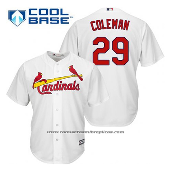 Camiseta Beisbol Hombre St. Louis Cardinals Vince Coleman 29 Blanco Primera Cool Base